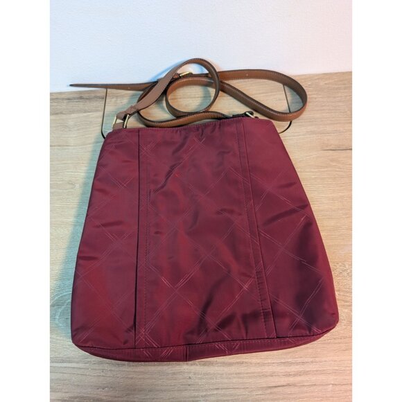 Vera Bradley Preppy Poly Molly Crossbody Handbag Bag Purse Cranberry Burgundy - Picture 4 of 5